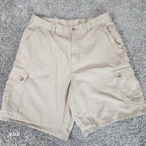 VTG Duck Head Cargo‎ Shorts Mens 32X9 Khaki Beige Cotton Blend Outdoor Casual